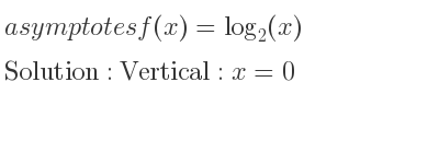 The asymptotes of f(x)=log_{2}(x) is Vertical: x=0